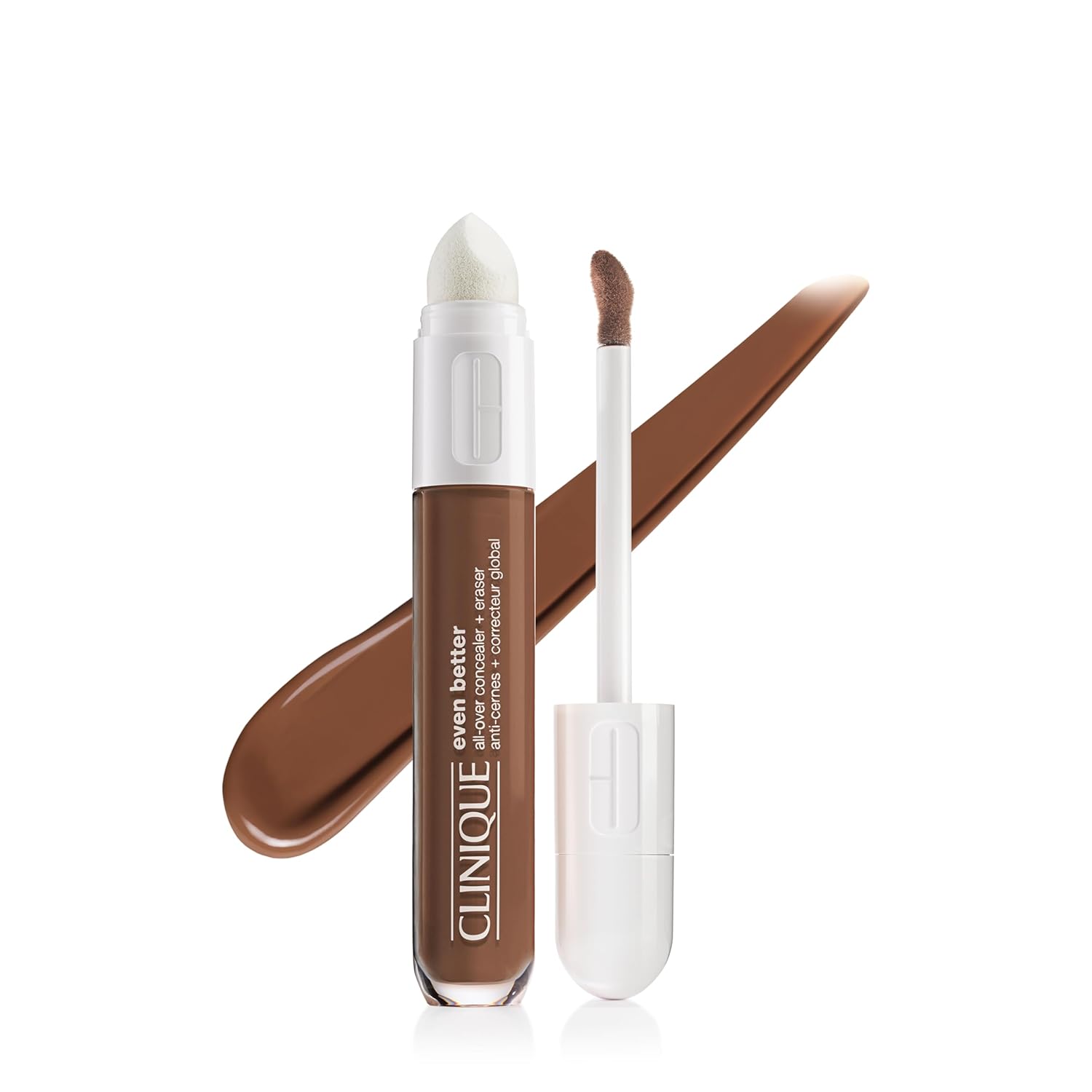 Clinique Even Better All-Over Full Coverage Concealer + Eraser Makeup For Dark Undereye Circles | With Hyaluronic Acid + Caffeine | Hydrating, Brightening + Depuffing