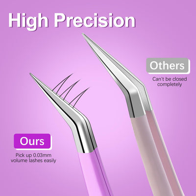 MORGLES Straight & Curved Lash Tweezers for Eyelash Extensions, 5 Pcs Precision Eyelash Tweezers for False Lashes, Lash Applicator Tool for Women Beginners
