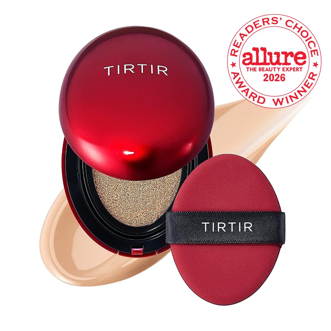 TIRTIR Mask Fit Red Cushion Foundation | Full coverage, Weightless, Skin fit, Satin Glow Finish, Korean Makeup BB Foundation, beauty, Tattoo cover up, Buildable (#23N Sand, 0.63 Fl Oz)