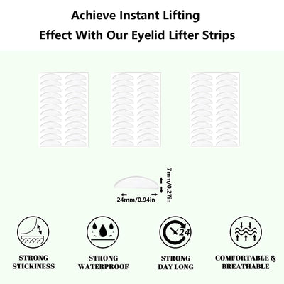 7MM 720Pcs Natural Invisible Single Side Eyelid Tape Stickers Medical-use Fiber Eyelid Lift Strip, Instant pull eyes, Perfect for Uneven Mono-Eyelids, Large