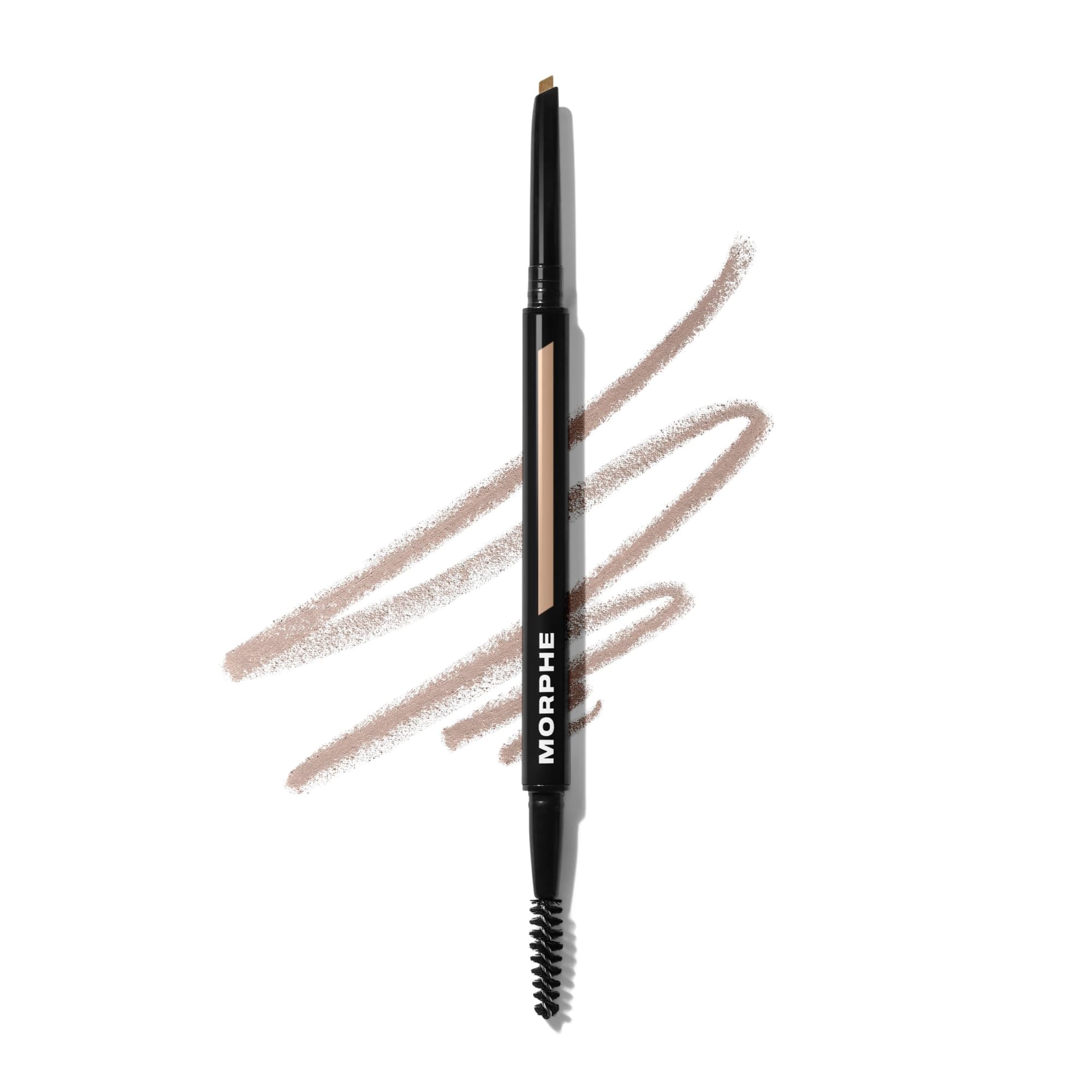Morphe Definer Dual-Ended Brow Pencil & Spoolie - Eyebrow Pencil with Precision Slanted Tip for Shaping, Defining & Filling - Smooth, No-Tug Formula - Praline (0.003 oz)