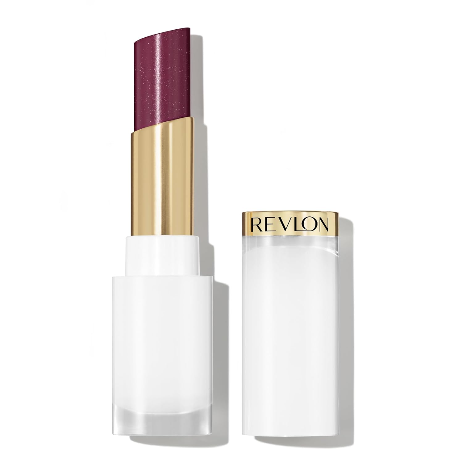 REVLON Super Lustrous Glass Shine Balm Gift Set, 3-Piece, Lipstick Multipack, Hydrating Tinted, Sheer Glossy Finish, 003 Honey Shine, 008 Rum Raisin, 006 Girly Swirly
