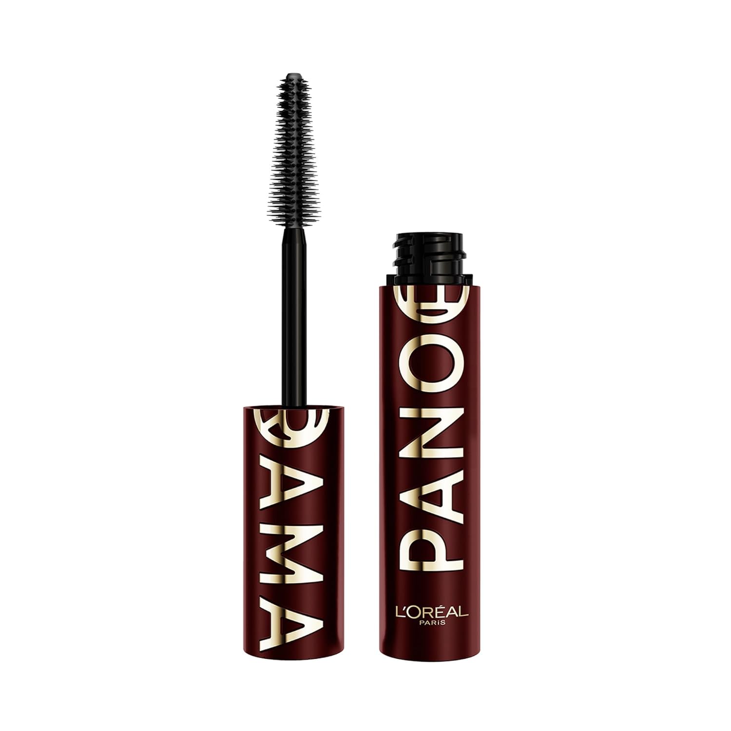 L'Oreal Paris Voluminous Panorama Mascara, Volumizing and Lengthening Mascara, Washable Longwear and Smudge Resistant Make Up, Blackest Black, 0.33 Fl Oz