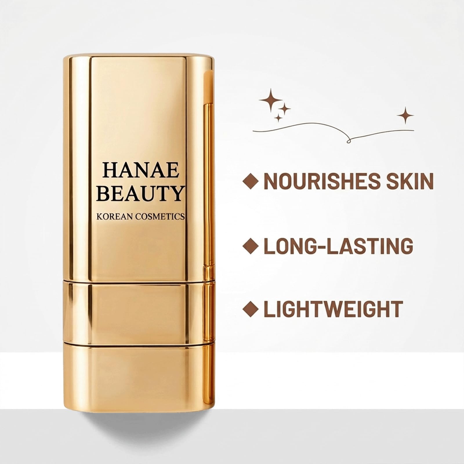 Hanae Korea Foundation Stick,Hanae Beauty Korean Dual-Ended Foundation Stick,Natural Finish, Long-Lasting Coverage for All Skin - Natural Dewy Finish-Nature (1PCS)