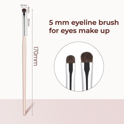4 Pieces Mini Smudge Brush Thin Eyeshadow Brushes Eyeliner Smudge Brush Soft Smudger Tool for Eyeshadow Blending Corner Highlighter Concealer Powder Gel Cream Liquid Eye Makeup Brushes Set Silver