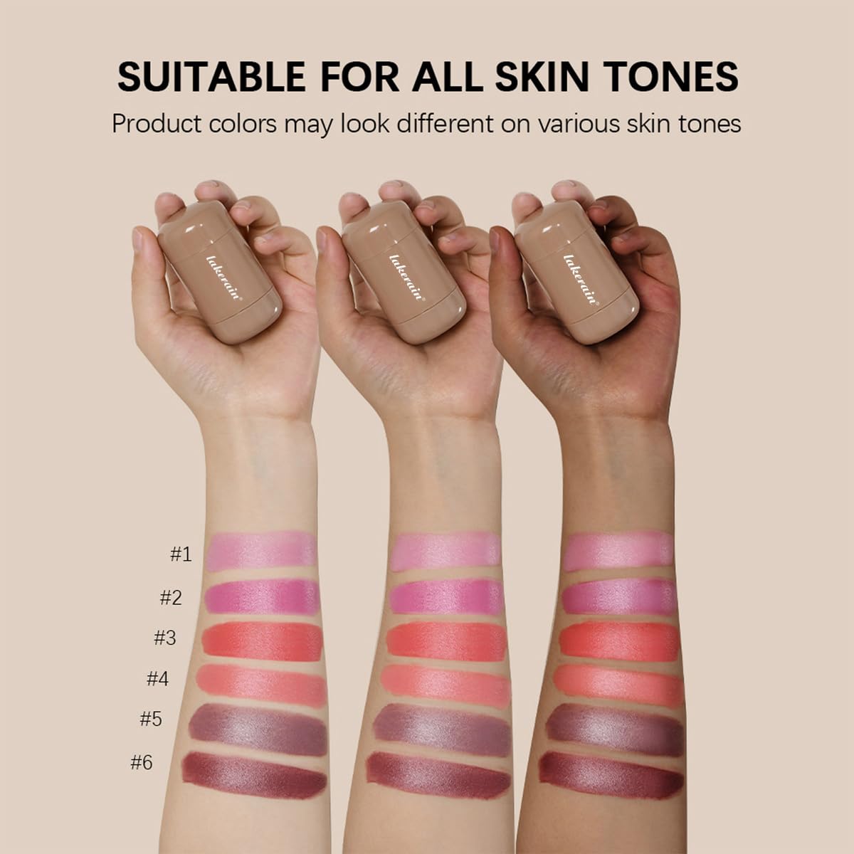 Cream Blush stick, Natural-Looking Matte Finish Makeup Blush stick, Hydrating Long Lasting Lightweight Blendable Blush for cheeks (#6 Bronze Glow, 1 PC)