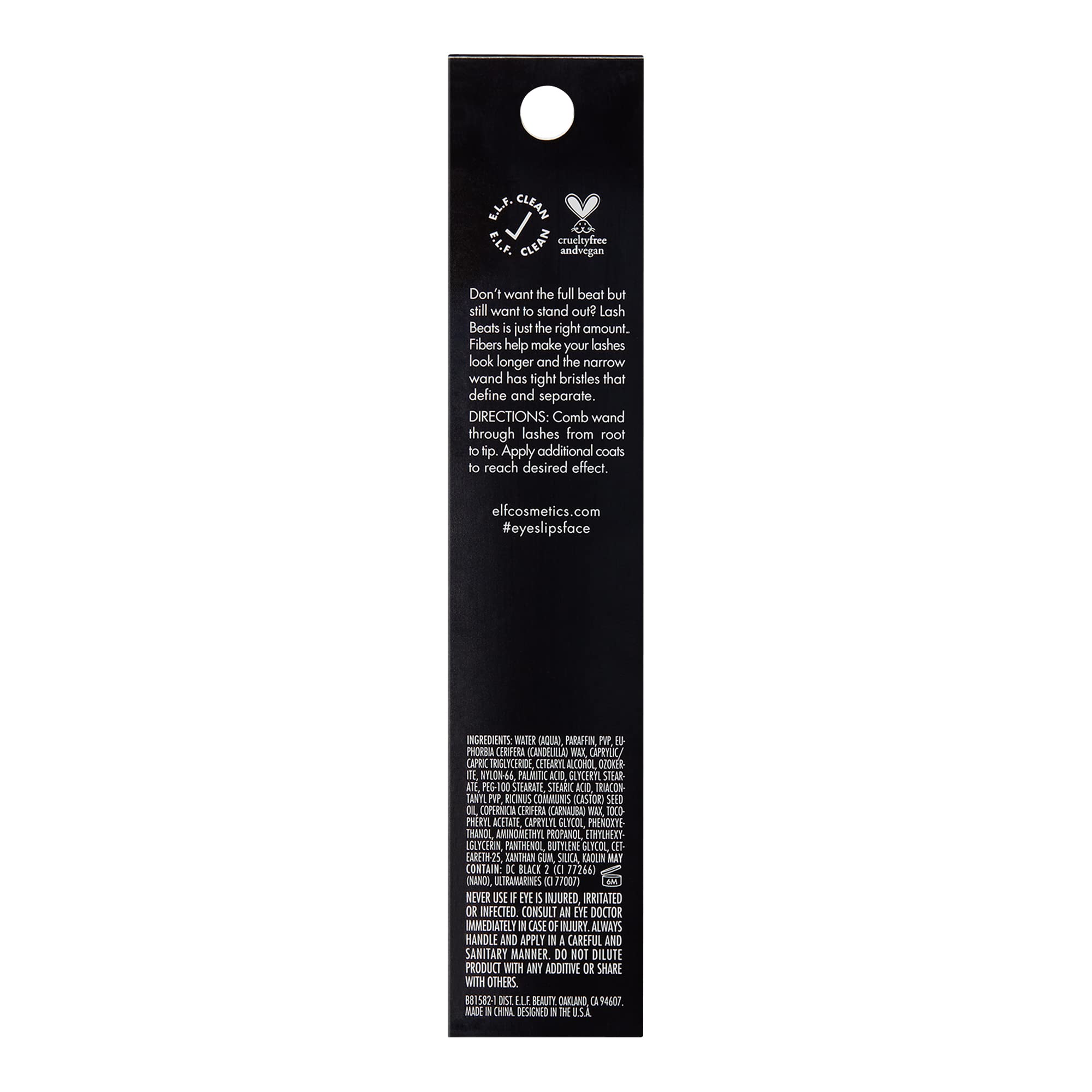 e.l.f. Lash Beats Mascara, Defining & Lengthening Formula for Mega Long Lashes, Creates Natural-Looking Long & Defined Lashes, Pitch Black