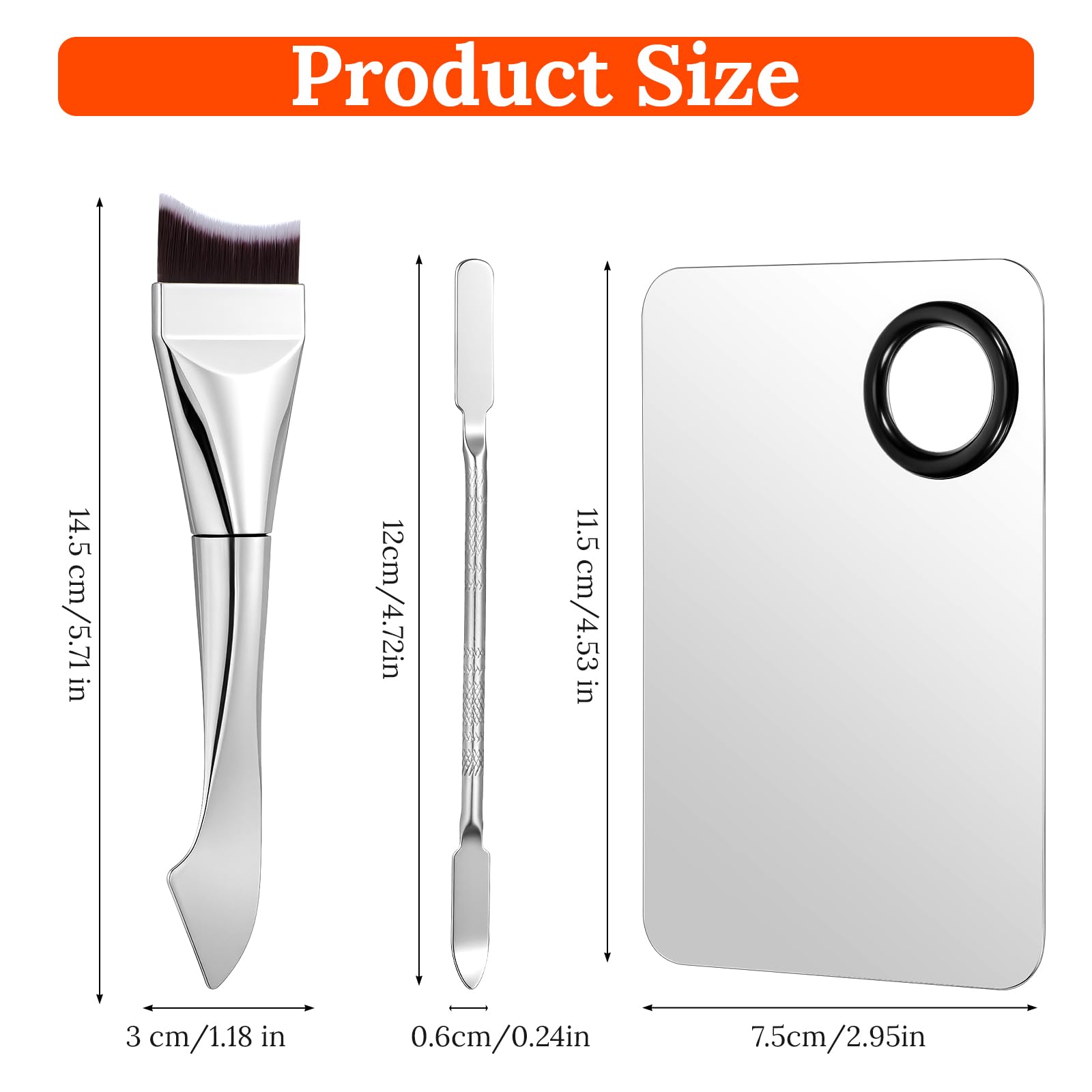 Ouligay 3 Pcs Make Up Spatula Tool,Makeup Mixing Palette,Makeup Palette Tray,Foundation Spatula,Double-Headed Foundation Brush, Makeup Brush Set for Women Girl Korean Make up Cosmetic Spatulas Tool