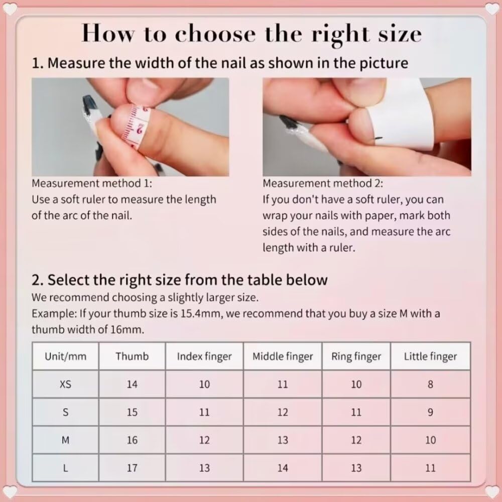 Medium - press on nails Maglfell Luxury Almond 3D False Nails Women Reusable Acrylic Finger Printed Nail Tip French Salon handmade Design Artificial fake nails -M-size