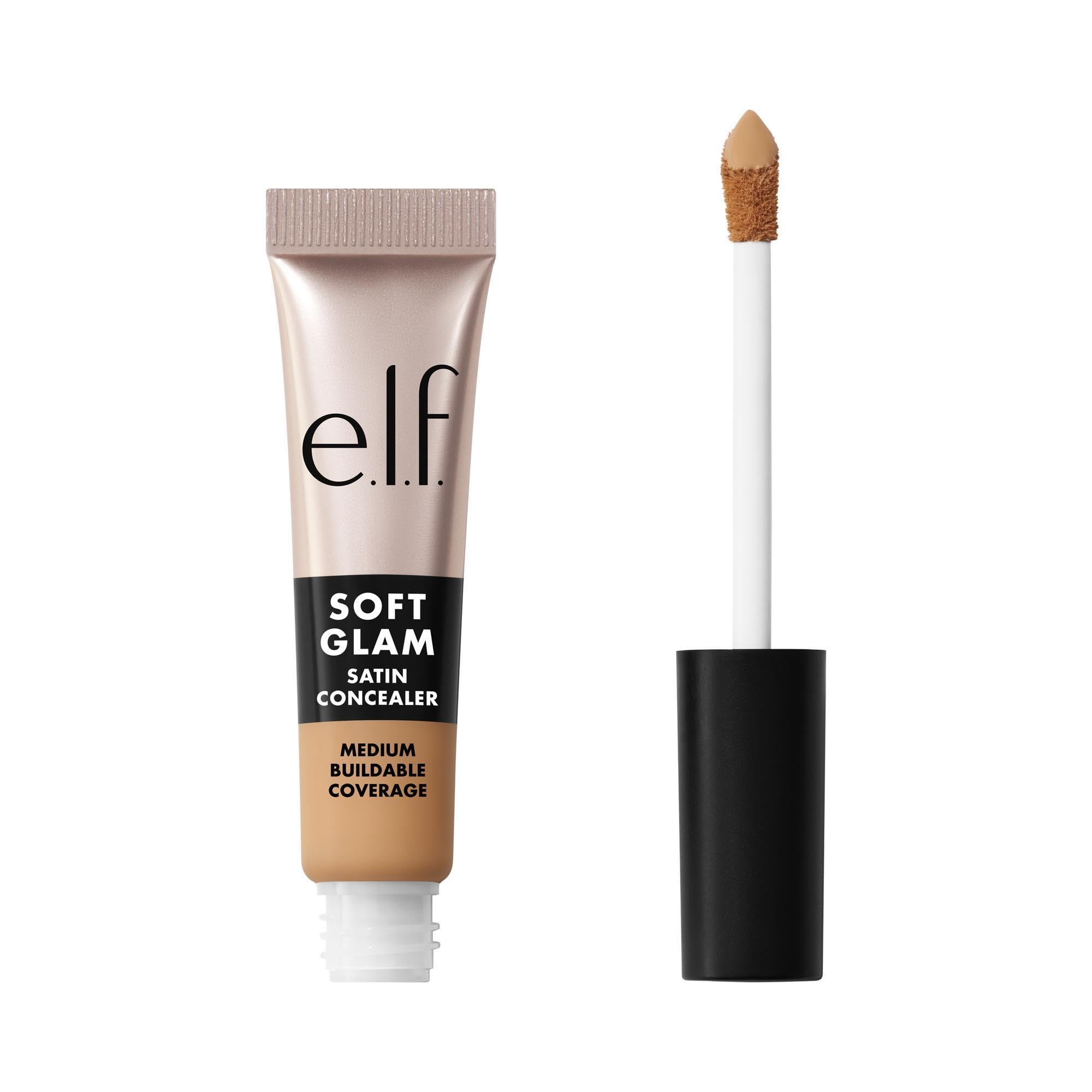 e.l.f. Soft Glam Satin Concealer, Medium Coverage For Blemishes & Under-Eye, Crease-Resistant, Long Lasting, Vegan & Cruelty-Free, 22 Light Warm