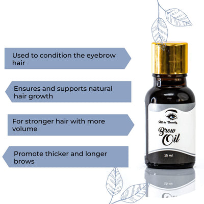 All in Beauty Brow Growth Enhancer Serum - Nourishing Eyebrow Oil for Conditioning Before Henna Application and Micropigmentation
