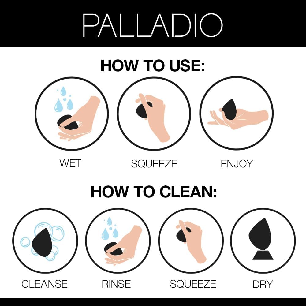 Palladio Makeup Blender Sponge, Latex Free Beauty Tool, Makeup Artist Quality, For Powder, Liquid, or Cream Make Up Application (Pack of 1)