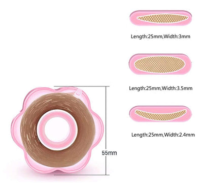 VASANA 1800PCS Beige Three Different Shapes Double Eyelid Tape Tool Invisible Beauty Double Eyelid Tape Stickers Makeup Breathable Big Eye Decoration for Mono-eyelids