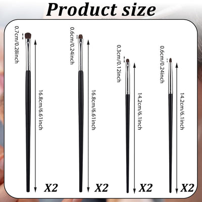 8Pcs Eye Makeup Brush Sets Mini Smudge Brush for Eyeliner Eyeshadow Brushes Eyeliner Brushes for Powder Gel Cream Liquid Concealer brush Eyeliner Blending Corner Highlighter Soft Natural Pony Hair