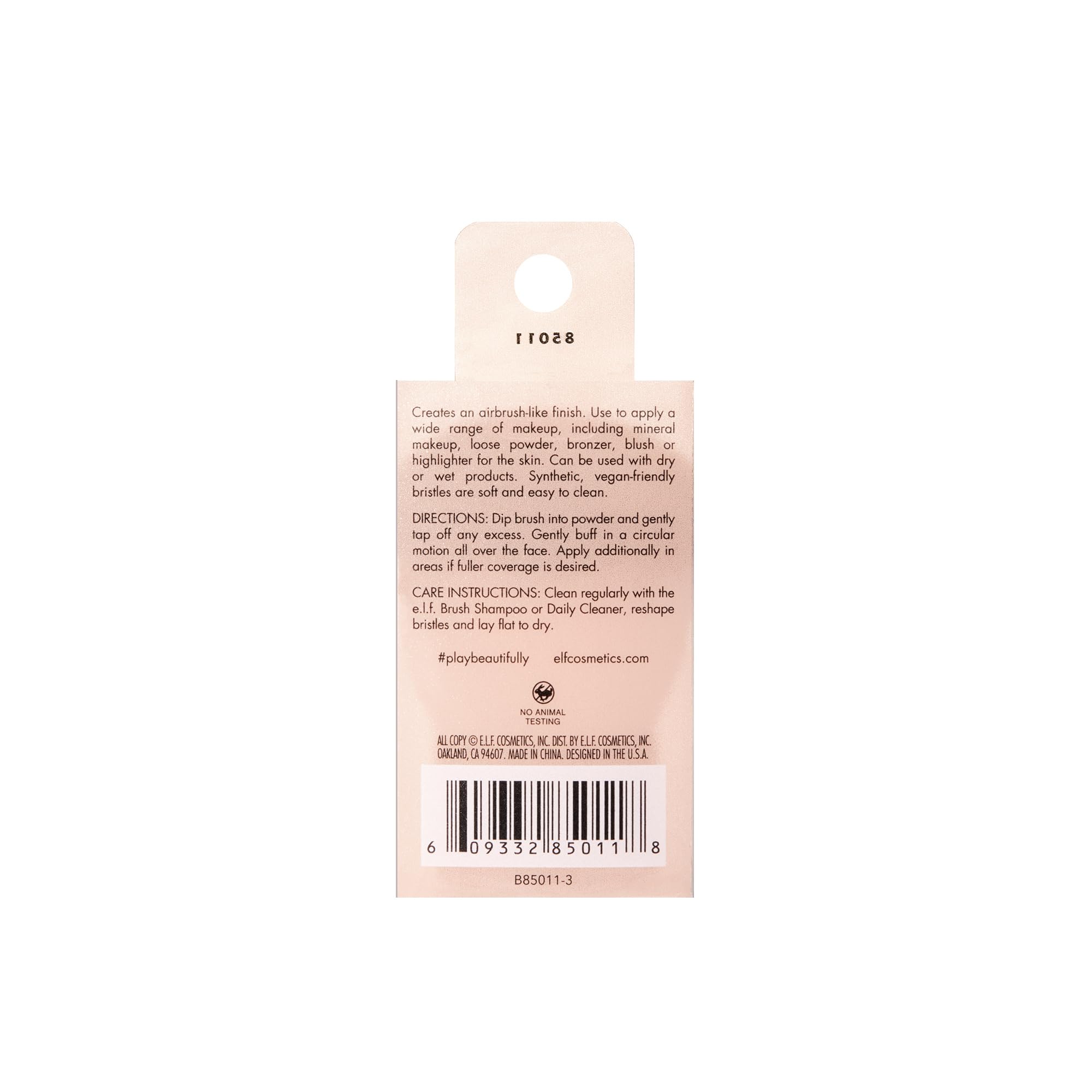e.l.f. Kabuki Face Brush, Travel-Sized Makeup Brush For Precise & Controlled Application On-The-Go, Vegan & Cruelty-Free