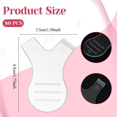 JJUNW 80 Pcs Y Comb Eyelash Lift Brush Eyelash Perming Brush Silicone Eyelash Separator Tool for Lash Grafting Extension