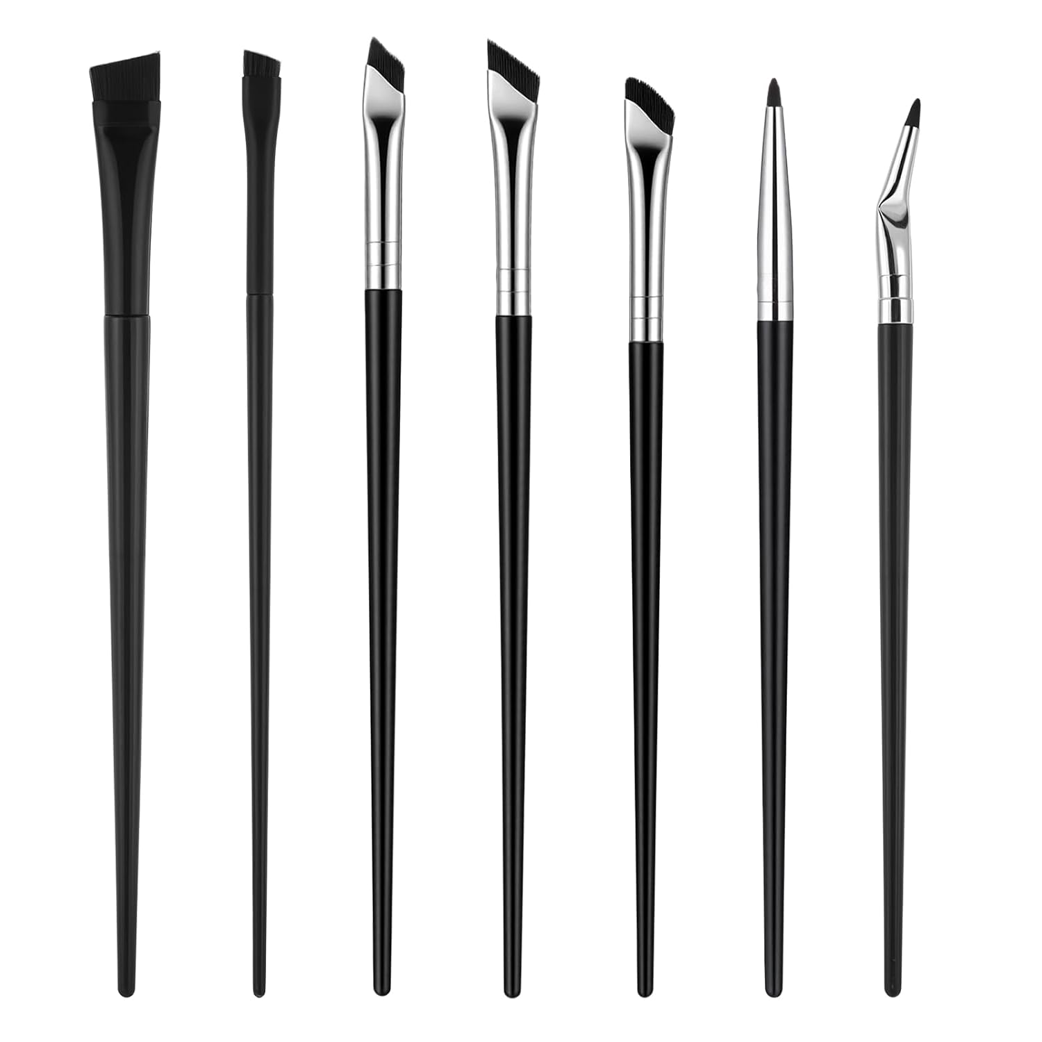 7-Piece Set Angled Eyeliner Brush, Multifunctional Practical Eye Brushes for Makeup Professional Makeup Brush Set for Women Girls Cosmetic Applicators