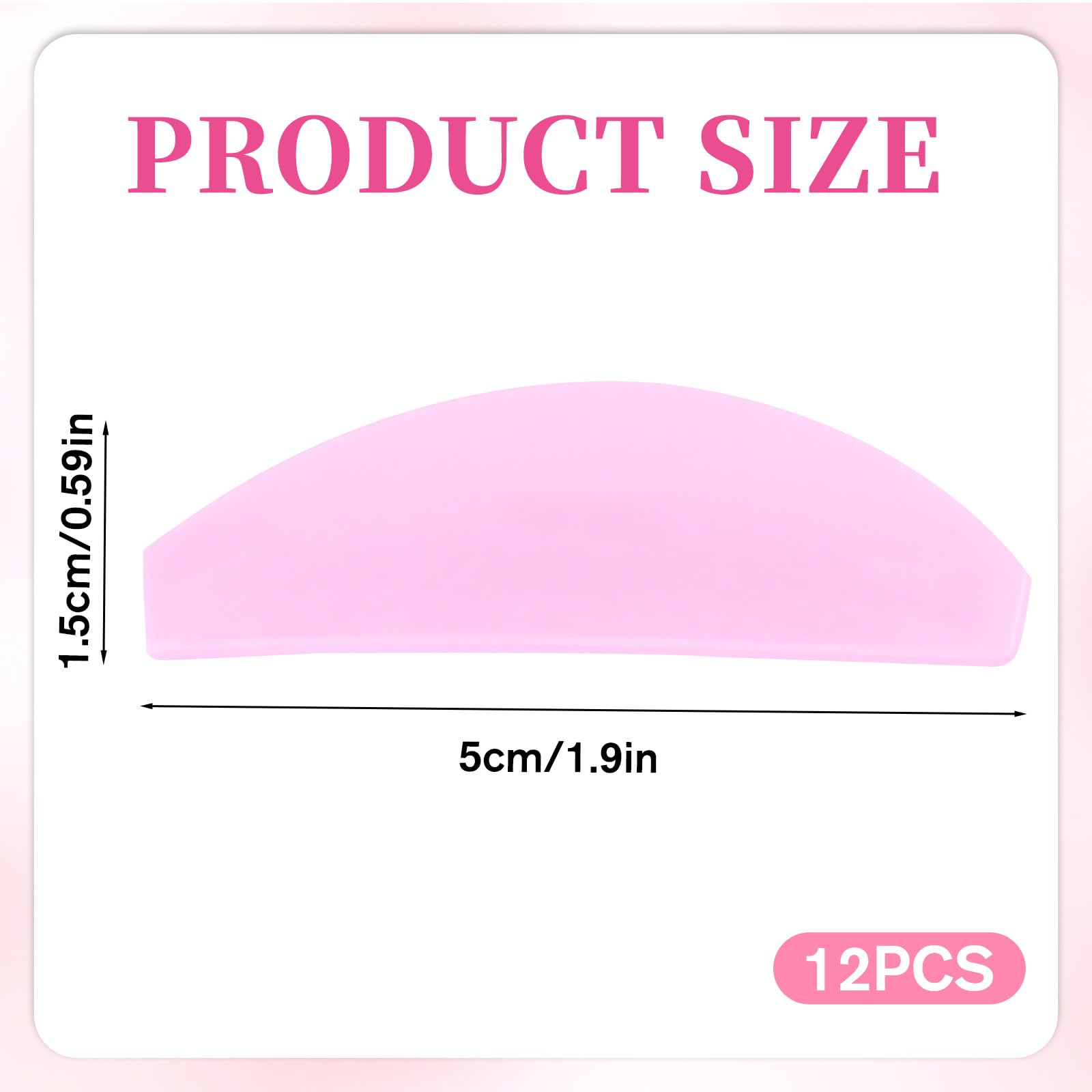 12Pcs Lash Lift Shields Flat, 1mm Thin Korean Lash Lift Pads for Eyelash Straightening and Lifting Super Sticky Glueless Reusable Silicone Lashes Rods for Eyelash Perm Lamination Salon Use(Rose)