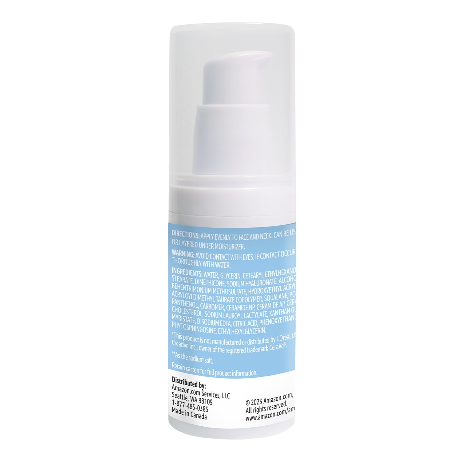 Amazon Basics Hydrating Hyaluronic Acid Serum with Essential Ceramides and Vitamin B, 1 Fluid Ounce