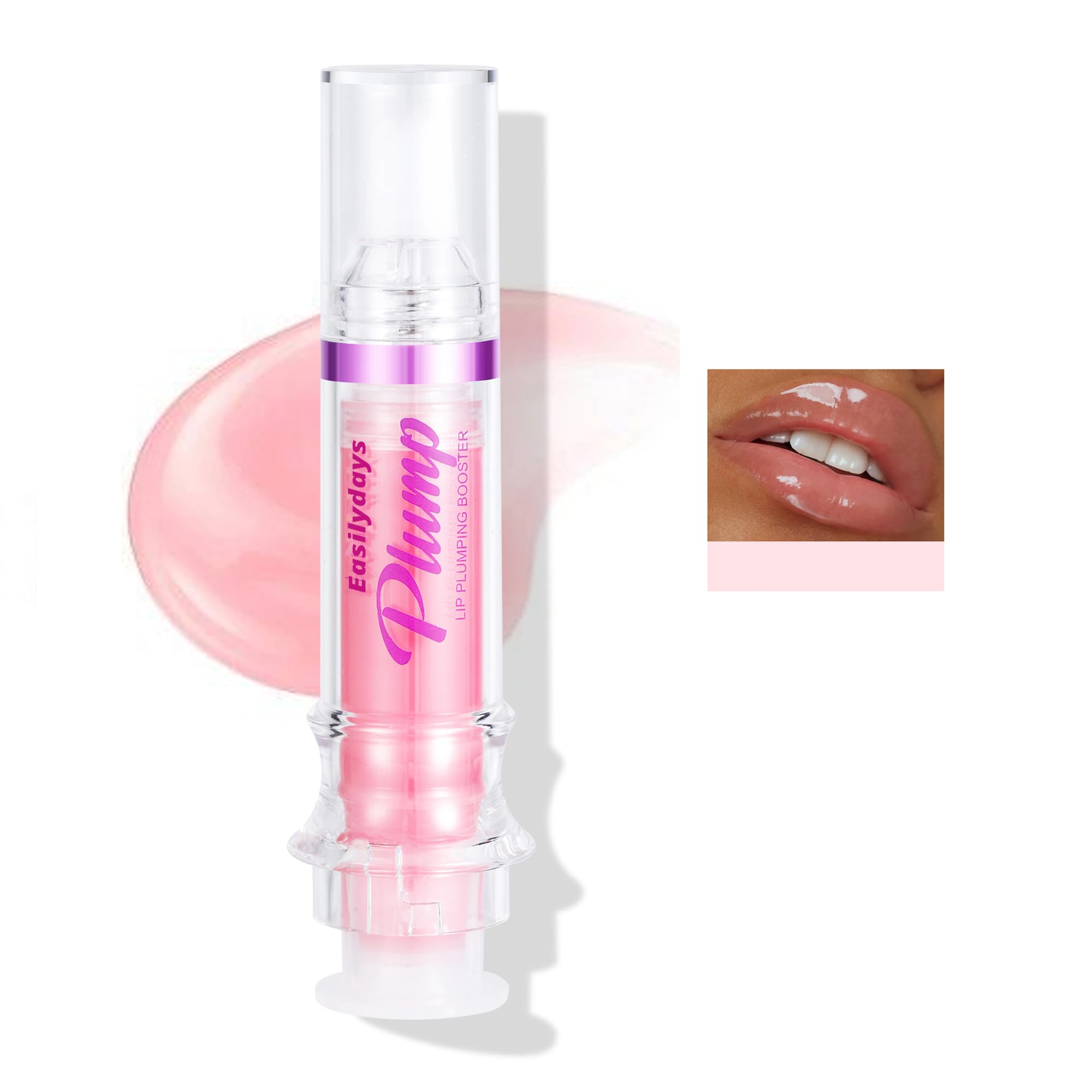 Easilydays Lifting Gloss, Spicy Lip Plumping Booster Lip Gloss Glossy Lipstick, Hydrating, Volumizes, High-Shine, Fuller Plumper Lip Mirror Lip Glaze, Plump & Pout Lip Plumper for Women Girls (#01)