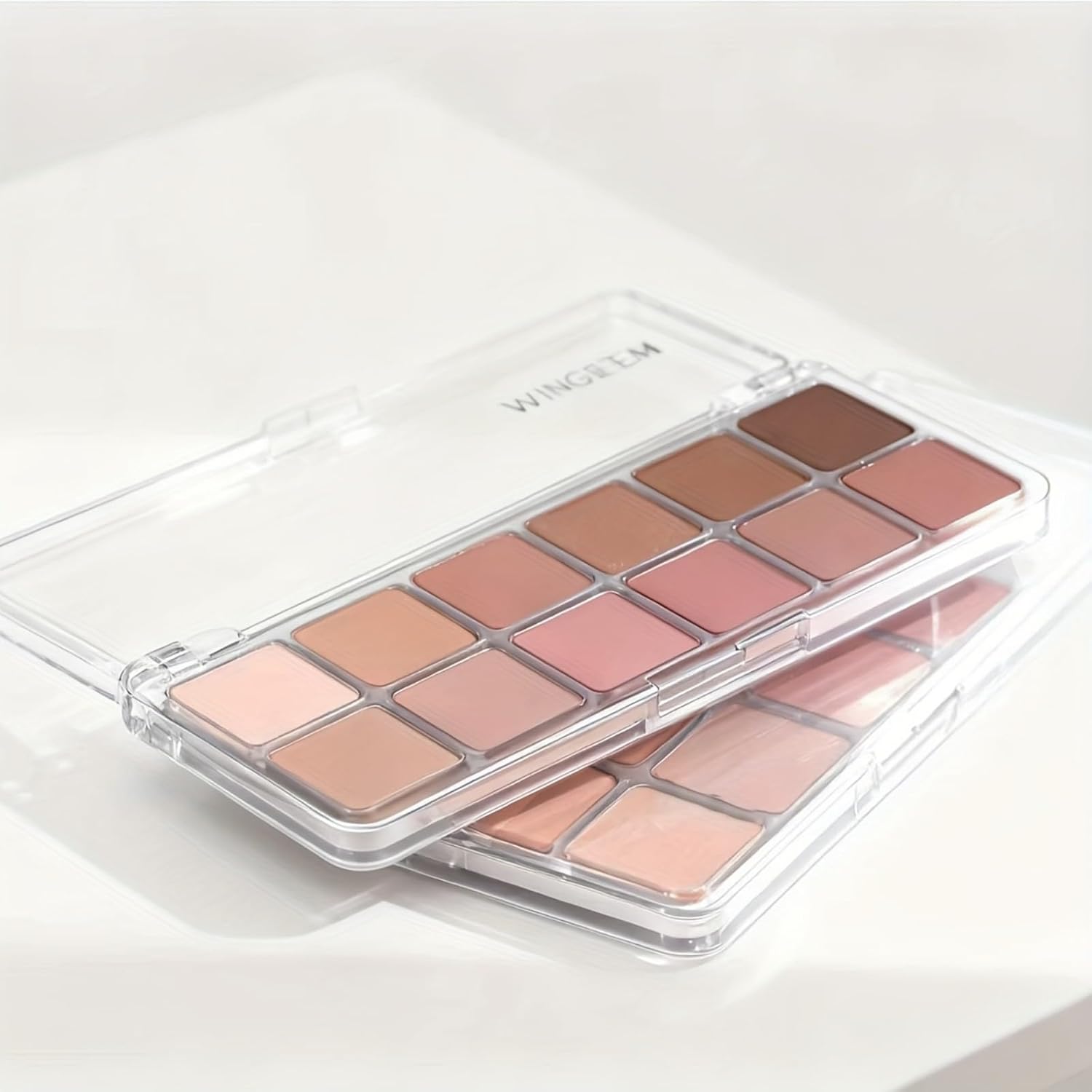 12 Color Eye Shadow Palette Matte Shimmer Eyeshadow Palette with 8 Soft Brushes Blendable Eye Shadow for Women Makeup Palette