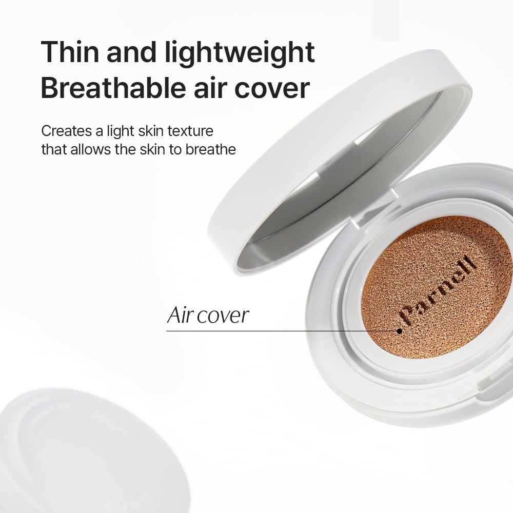 Parnell Cicamanu Serum Cushion - Moisturizing Foundation for Soothing, Coverage, Glass Skin and Lightweight for Sensitive and Dry Skin Pearl Skin (0.52 Fl Oz) (23N)