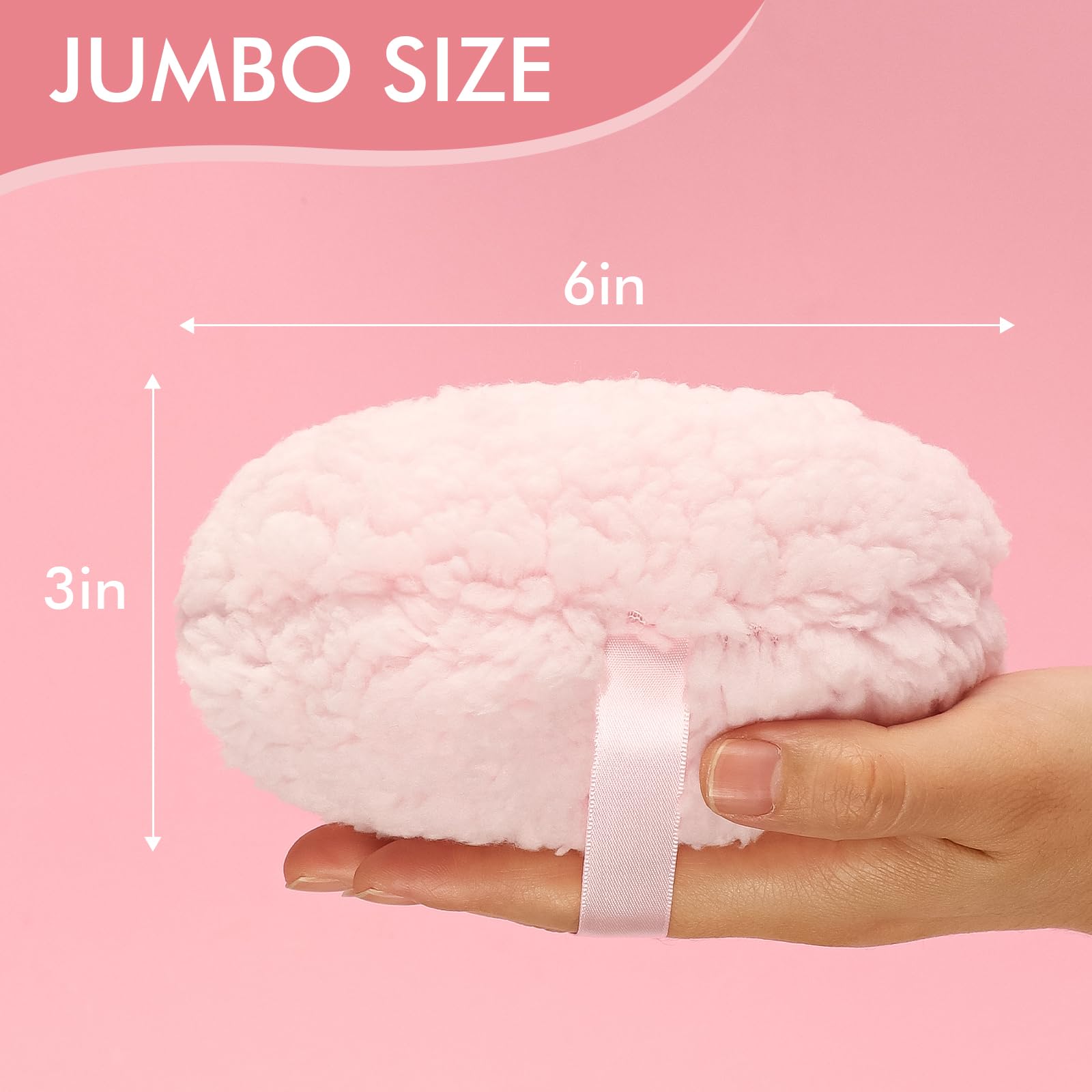 WSYUB Powder Puff, 6'' Powder Puff for Body Powder,Body Powder Puffs and Container,Oversize Dust Puffs for Women