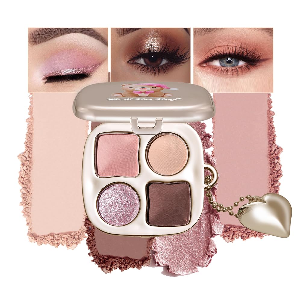 Multi-Finish Eyeshadow Palette, Matte Shimmer Metallic Eye Brightening Palette with Silky Smooth Powder, Fine Shimmer Duochrome Sparkle, Long-Lasting Blendable Shadows for Aegyo-Sal Highlight-2#
