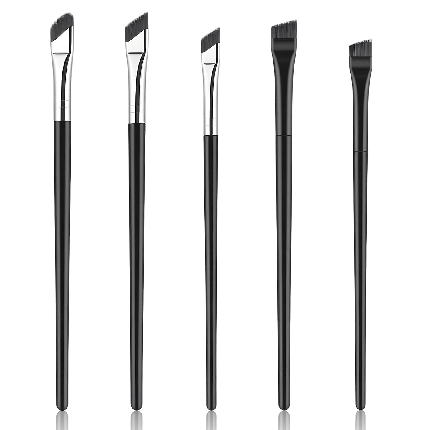 5 Pcs Eyeliner Brush Set, Fine Angled Makeup Brushes Ultra Thin Flat Eyeliner Concealer Brushes Eyebrow Angled Brush Beauty Cosmetic Tool Precision Makeup Application for Eye liner Eye brow