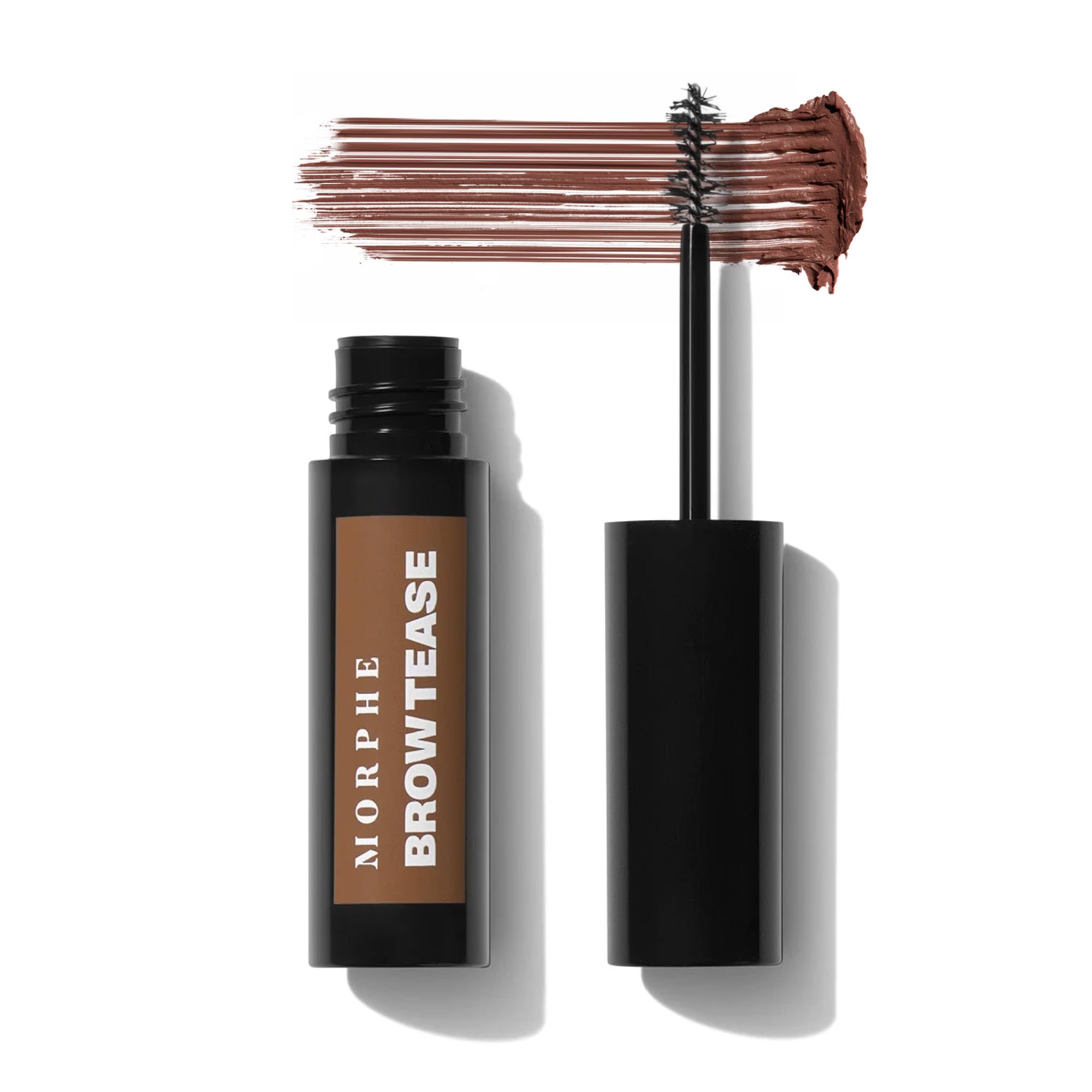 Morphe Brow Tease Eyebrow Gel Mousse - Volumizing Brow Gel to Tint, Thicken & Shape with 100% Natural Bamboo Fibers - Enriched with Conditioning Coffee Seed Oil - Almond (0.16 fl oz)