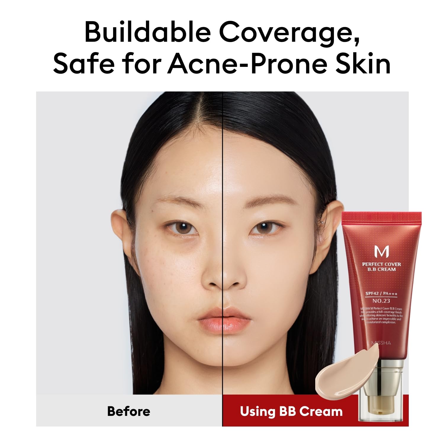 MISSHA BB Essentials Kit M Perfect Cover BB Cream No.23 Natural Beige SPF 42 PA+++ 1.69 oz & M BB Boomer 1.35 oz - Lightweight, Multi-Function, High Coverage