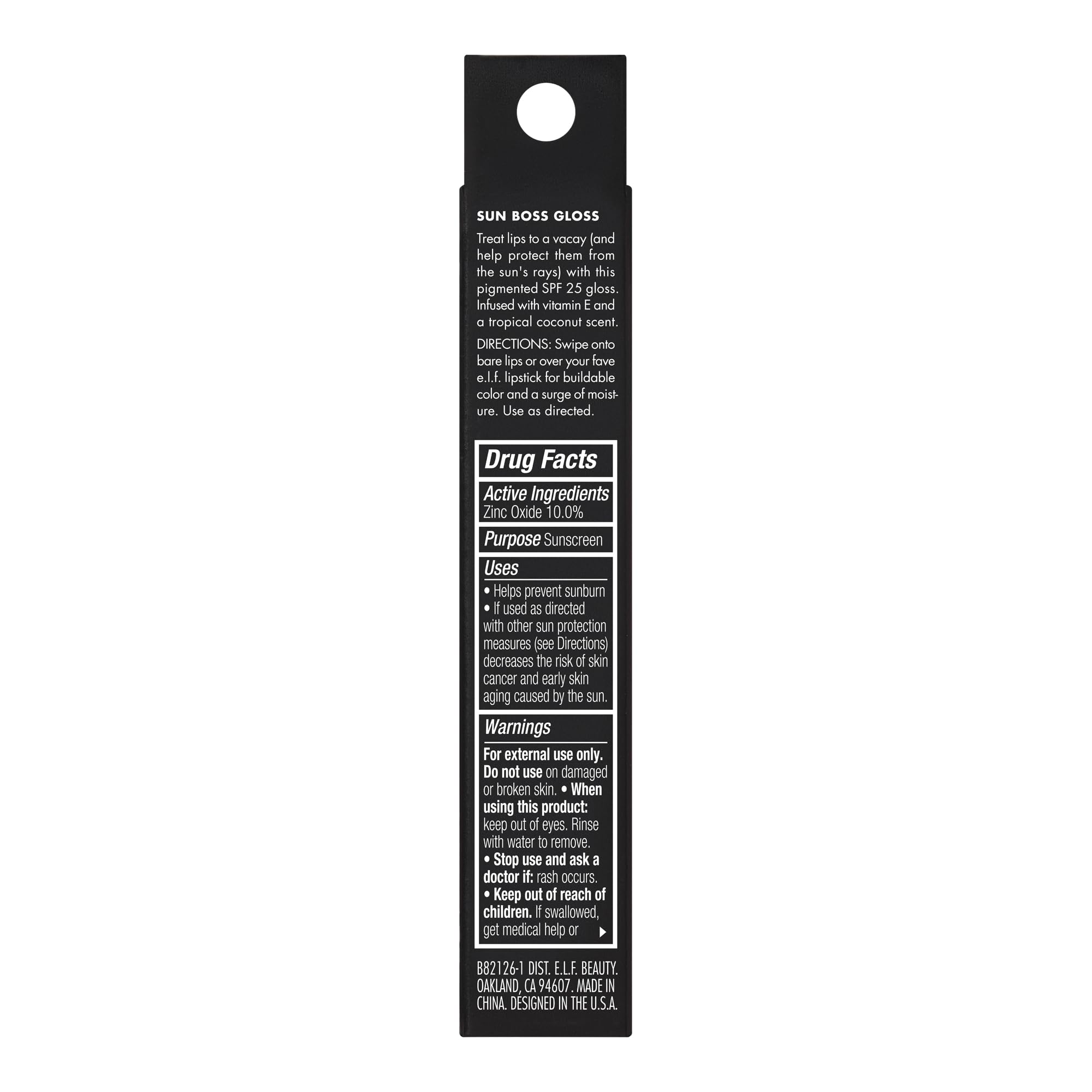 e.l.f. Sun Boss Gloss SPF 25, Pigmented Lip Gloss For A High-Shine Finish, Moisturizing & Conditioning Formula, Vegan & Cruelty-Free, Pink-Me Girl