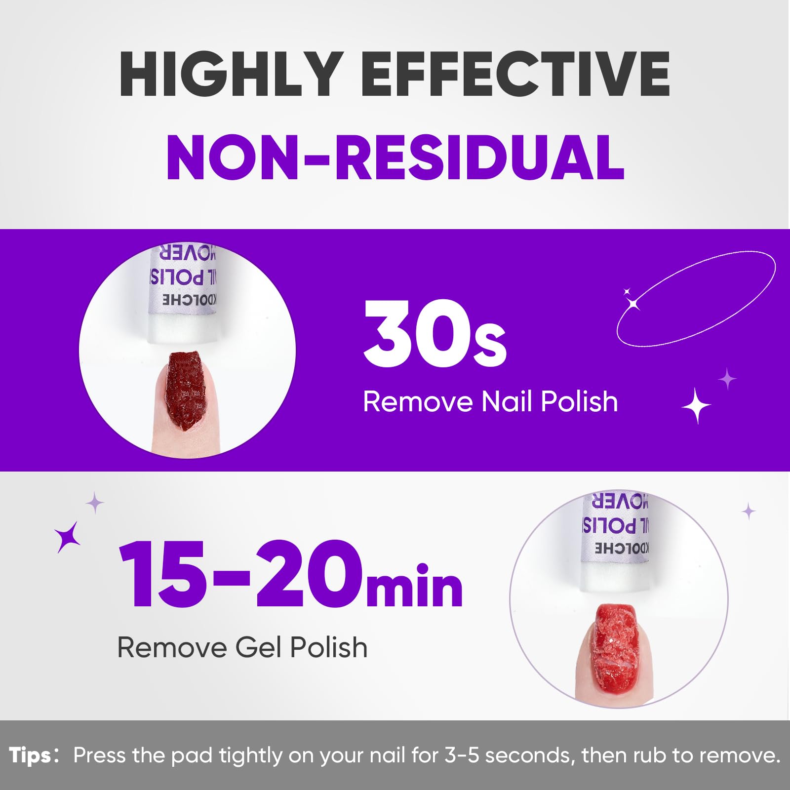 OAKDOLCHE 250 Pack Bulk Acetone Nail Polish Remover Pads, Individually Wrapped & Travel-Friendly, Quick & Effective for Gel & Fingernail Polish, Home & Professional Nail Polish Removal Wipes