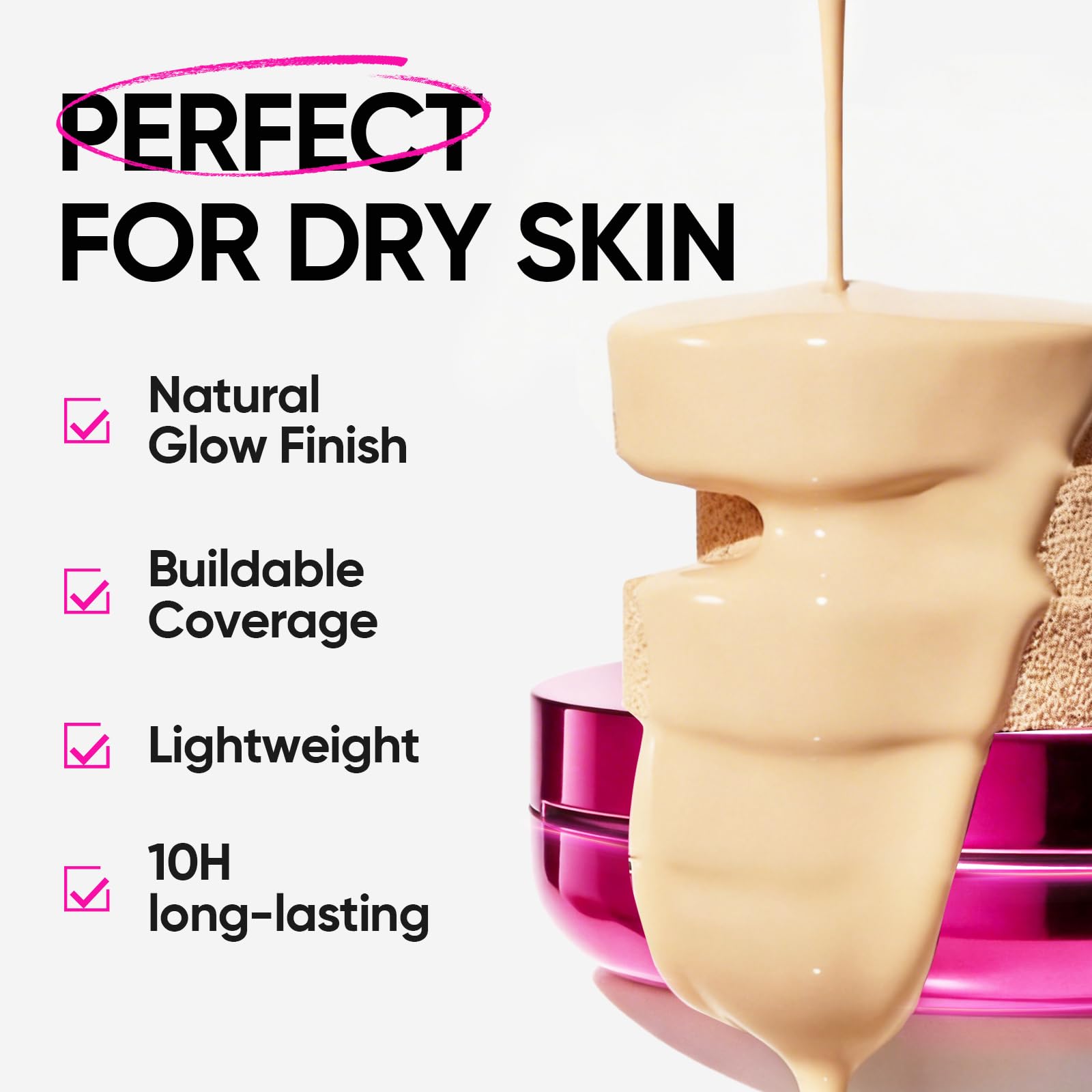 SKINTIFIC Cover Glow Perfect Cushion Foundation – Natural Radiant Finish, Medium-to-High Buildable Coverage, Hydrating Peptide Complex, Lightweight for Dry & Combination Skin, #03 Petal