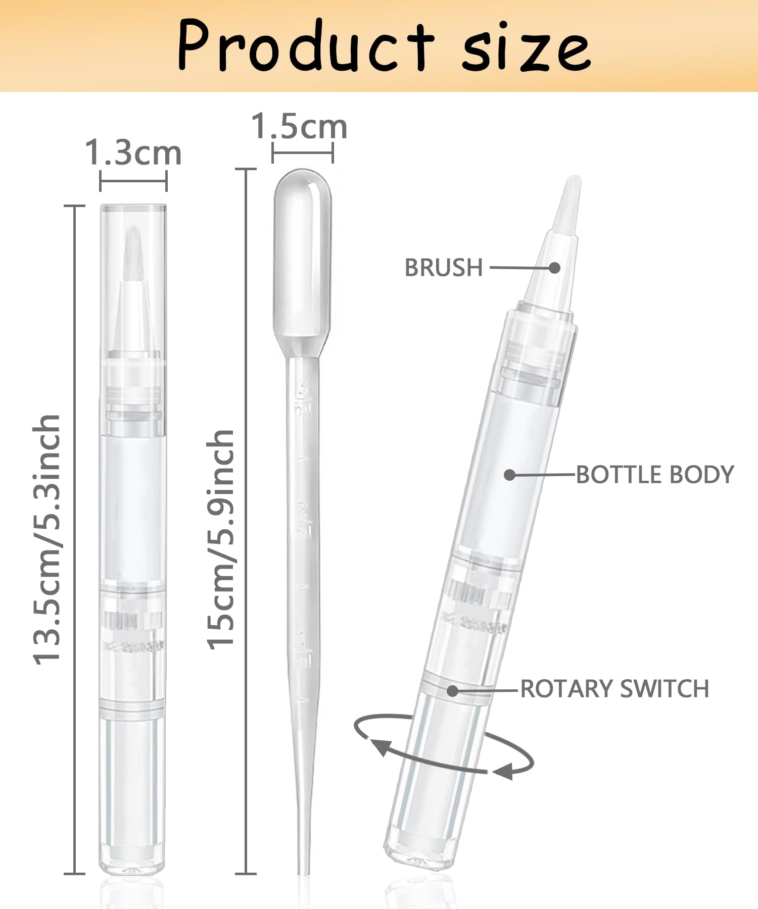 uadbau 6 Pcs 3ml Empty Cuticle Oil Pen with 4 Pcs Transfer Pipettes - Transparent Nail Oil Twist Pens with Brush Tip for Nail Oil, Eyelash Growth Liquid, Cosmetic Lip Gloss Container Applicators
