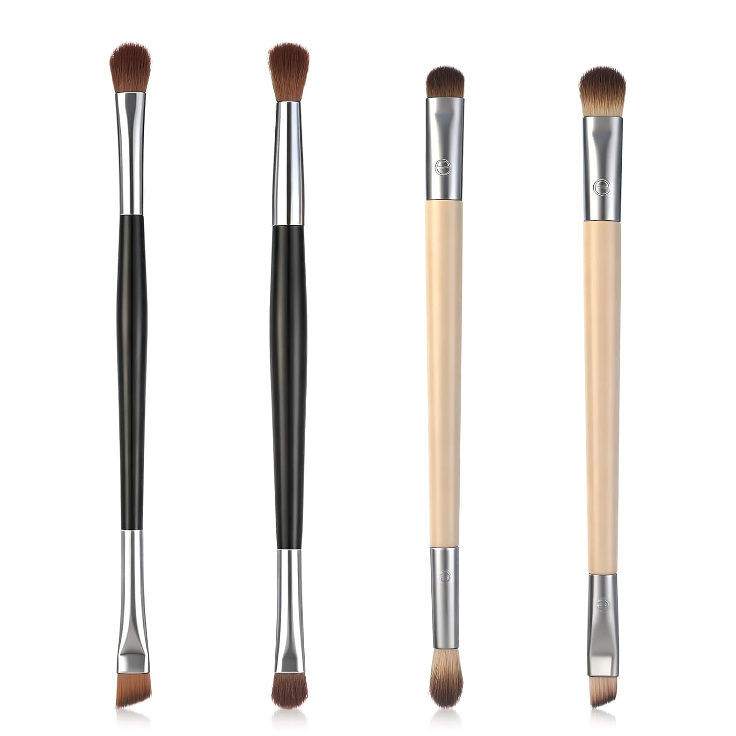 4Pcs Eyeshadow Brushes 2 in 1 Double Ended Eyeliner Smudge Brush Professional Eyeshadow Blending Brush for Concealer Eyebrows Eyeliner