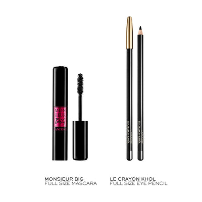 Lancôme Monsieur Big & Le Crayon Khôl Gift Set- Volumizing Mascara for up to 12x More Volume & 24H Wear - False Lash Effect - Black