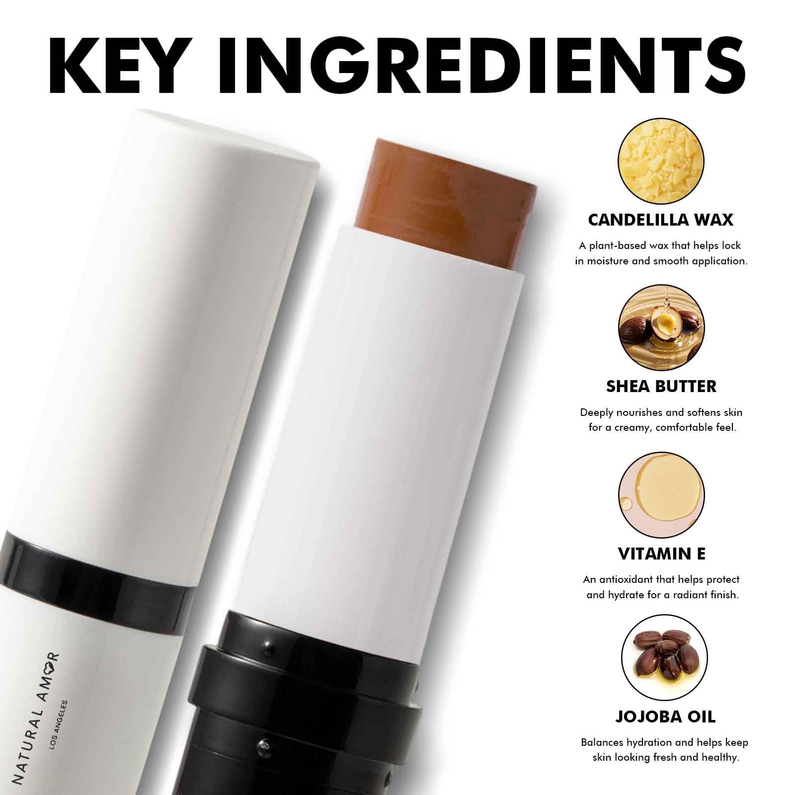 Natural Amor Sculpt Stick, Soothe Cream Contour Stick with Vitamin E, Shea Butter, Matte Finish, Cool Tones, Smooth Blendable Formula, Travel-Friendly Chubby Stick- Truffle
