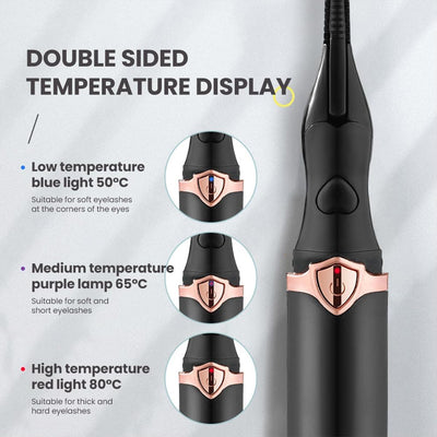 Electric Heated Eyelash Curlers, 2025 Upgraded Portable Heated Eyelash Curler for Quick Curling, 3 Heat Modes & Smart Temperature Control for Eyelash Natural Curling and Long-Lasting (White)