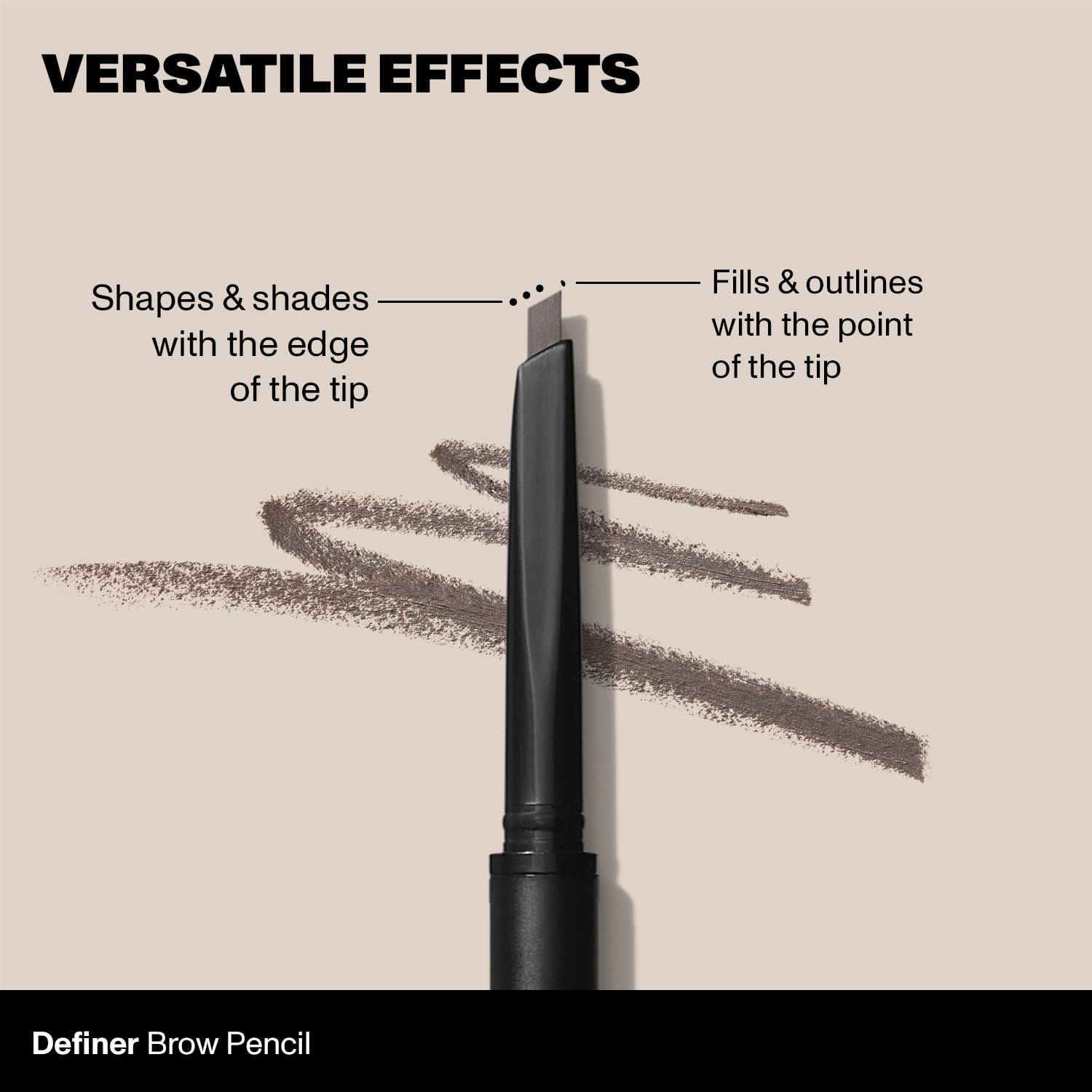 Morphe Definer Dual-Ended Brow Pencil & Spoolie - Eyebrow Pencil with Precision Slanted Tip for Shaping, Defining & Filling - Smooth, No-Tug Formula - Mocha (0.003 oz)