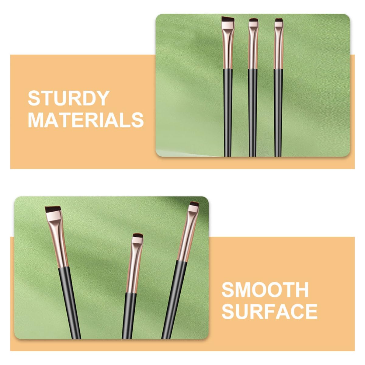 NULYLU 6pcs Angled Eyeliner Brush Set Black Gold Eye Makeup Kit Precision Eye Makeup Tool for Women Suitable