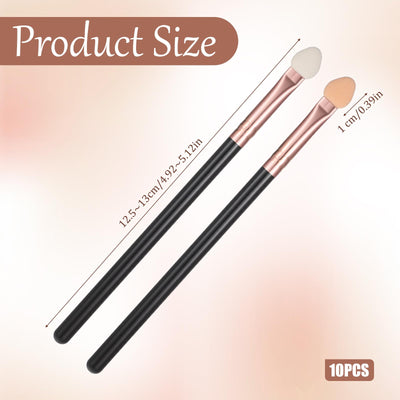 10 PCS Eyeshadow Applicators Sponge, Reusable Eyeshadow Sponge Tip Applicators, Long Handle Eye Shadow Applicator Sticks for Women