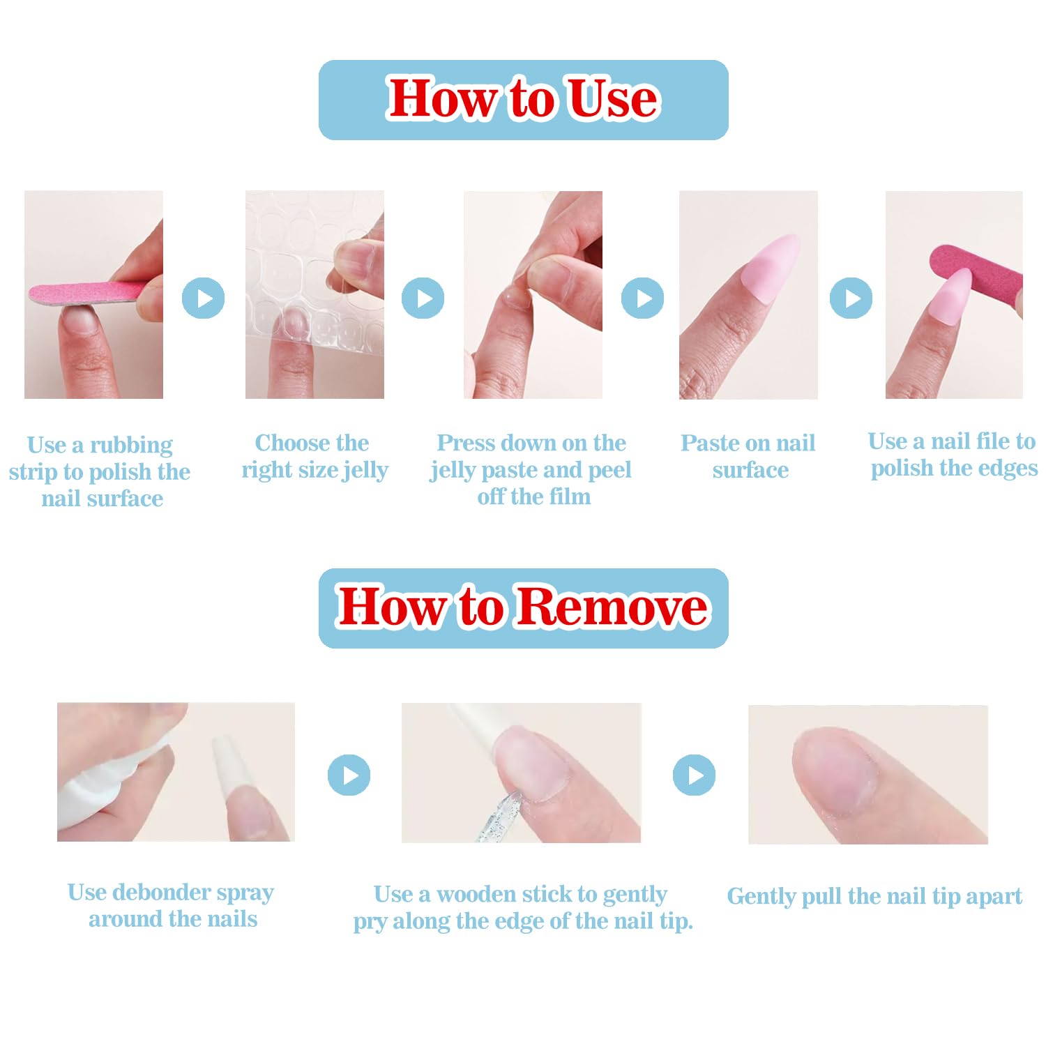 Medium Almond Press on Nails Aesthetic Nail Art Fake Nails Cute False Nails with Stars Moon Rabbit Designs Fairy Tale Medium Glue on Nails for Women Girls 24Pcs
