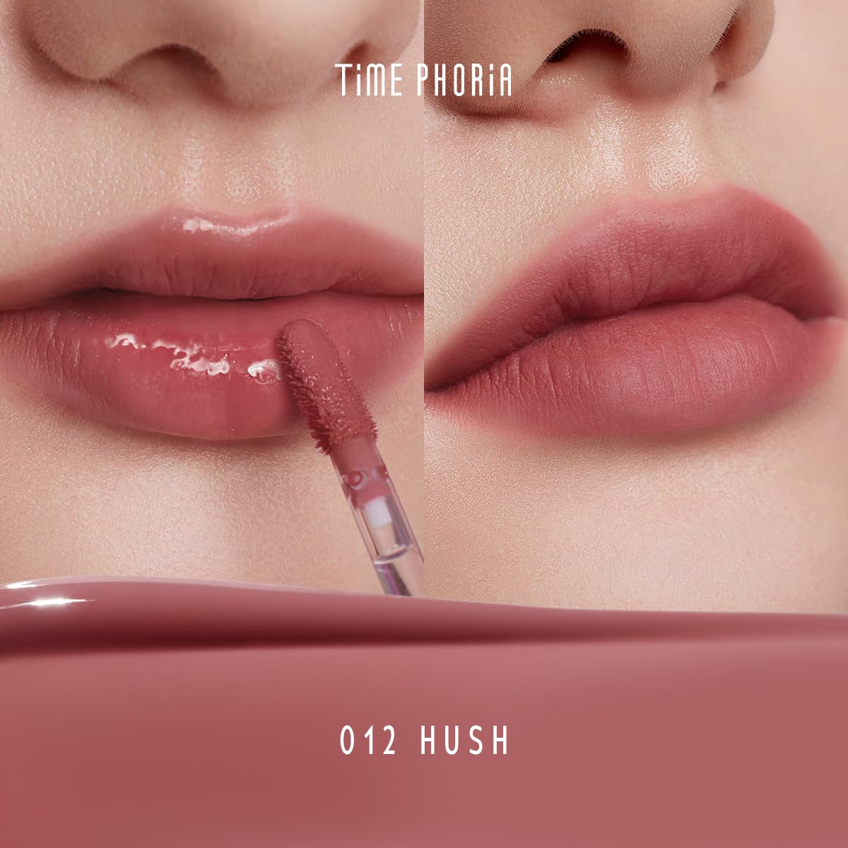 TIMEPHORIA Altera Blurring Tint Lip Stain 012 Hush, Nude Pink Glossy to Soft Matte Finish, Blur Lip Lines, Weightless No-Sticky Airy Velvet Texture, Vibrant Hydrating Long-Lasting Lip Makeup