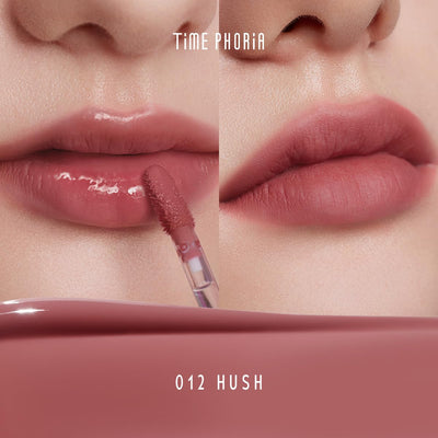 TIMEPHORIA Altera Blurring Tint Lip Stain 012 Hush, Nude Pink Glossy to Soft Matte Finish, Blur Lip Lines, Weightless No-Sticky Airy Velvet Texture, Vibrant Hydrating Long-Lasting Lip Makeup