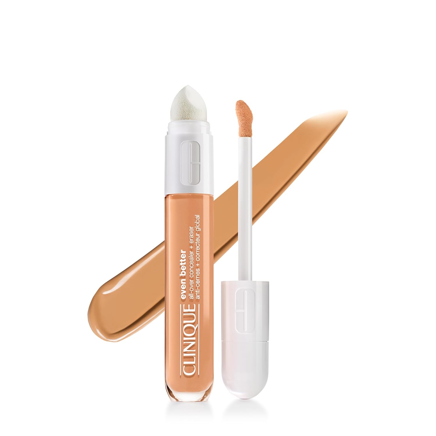 Clinique Even Better All-Over Full Coverage Concealer + Eraser Makeup For Dark Undereye Circles | With Hyaluronic Acid + Caffeine | Hydrating, Brightening + Depuffing