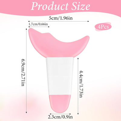 4 PCS Mascara Eyelash Applicator Guard Tool, Reusable Silicone Eyeliner Aid Mascara Shield Pink Eyelash Lipstick Eyeshadow Applicators Aid Tool Multifunctional Makeup Stencil for Women, Beginners