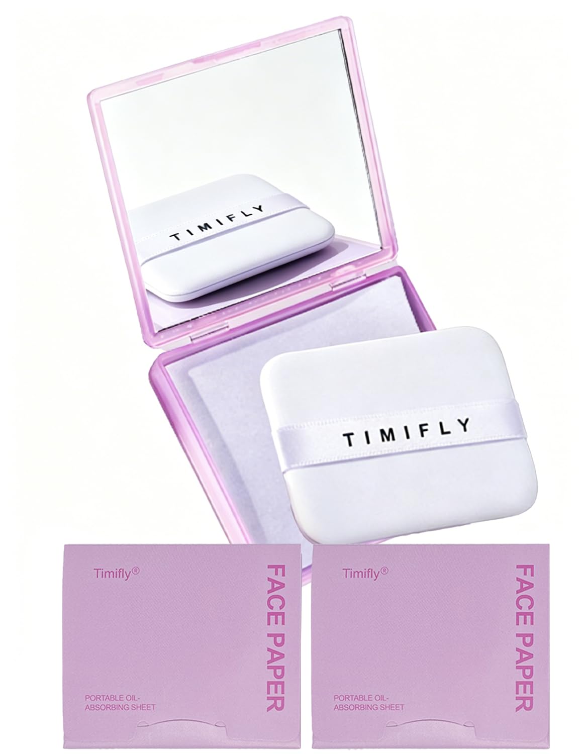 300PCS Oil blotting sheets for face - Blotting Papers for Face with Mirror, Puff & Refills, Absorbs Excess Face Oil, Shine Control, Saves Makeup, On-the-Go Facial Oil Control Kit, Matte Finish All Day