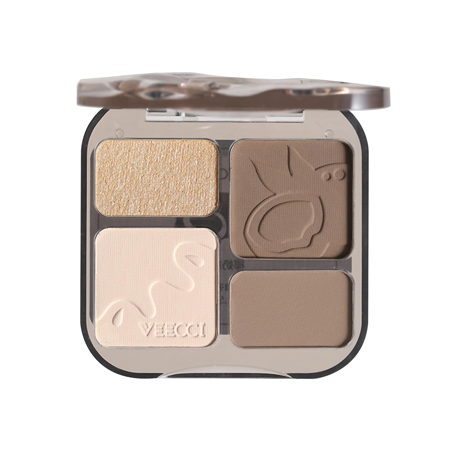 YiGuMy Face & Body Contour Palette - Highlighter Makeup Powder Stick with Glow Bronzer, Blush & Shimmer Cream, Korean Natural Glow, Gold/Silver/Vintage Non-Greasy Skin Tone (V1 Coconut Milk)