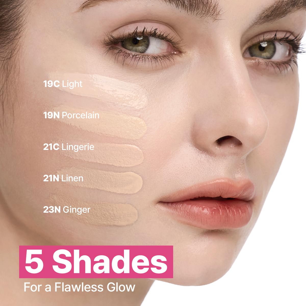 CLIO Kill Cover Mesh Glow Essential Cushion Foundation, Buildable Ultra-Fit Coverage with Glow Finish, Long-Lasting Hydration, Flawless Natural Cover for Radiant Skin, Korean Foundation (23N GINGER)